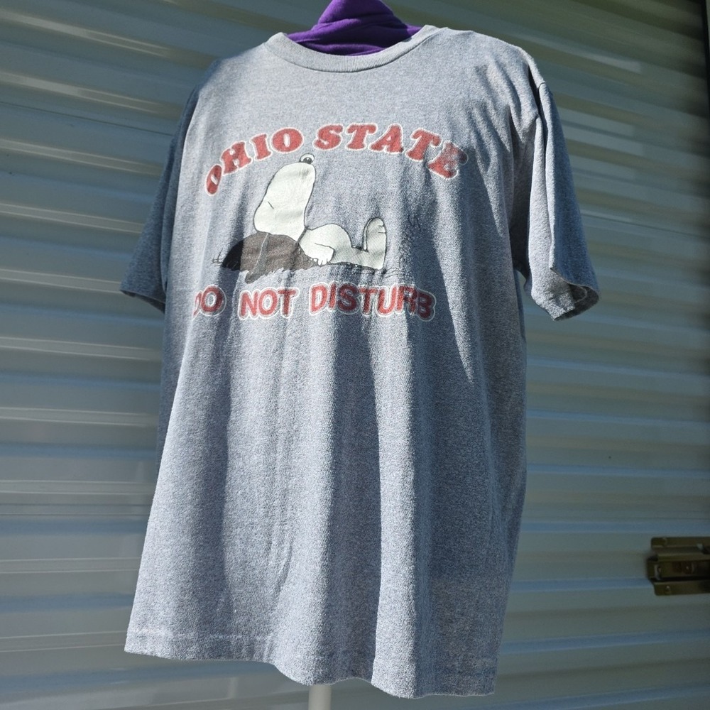 VTG Ohio State Do Not Disturb Snoopy T Shirt 1958 Peanuts Made In The USA Hippi - Picture 10 of 13
